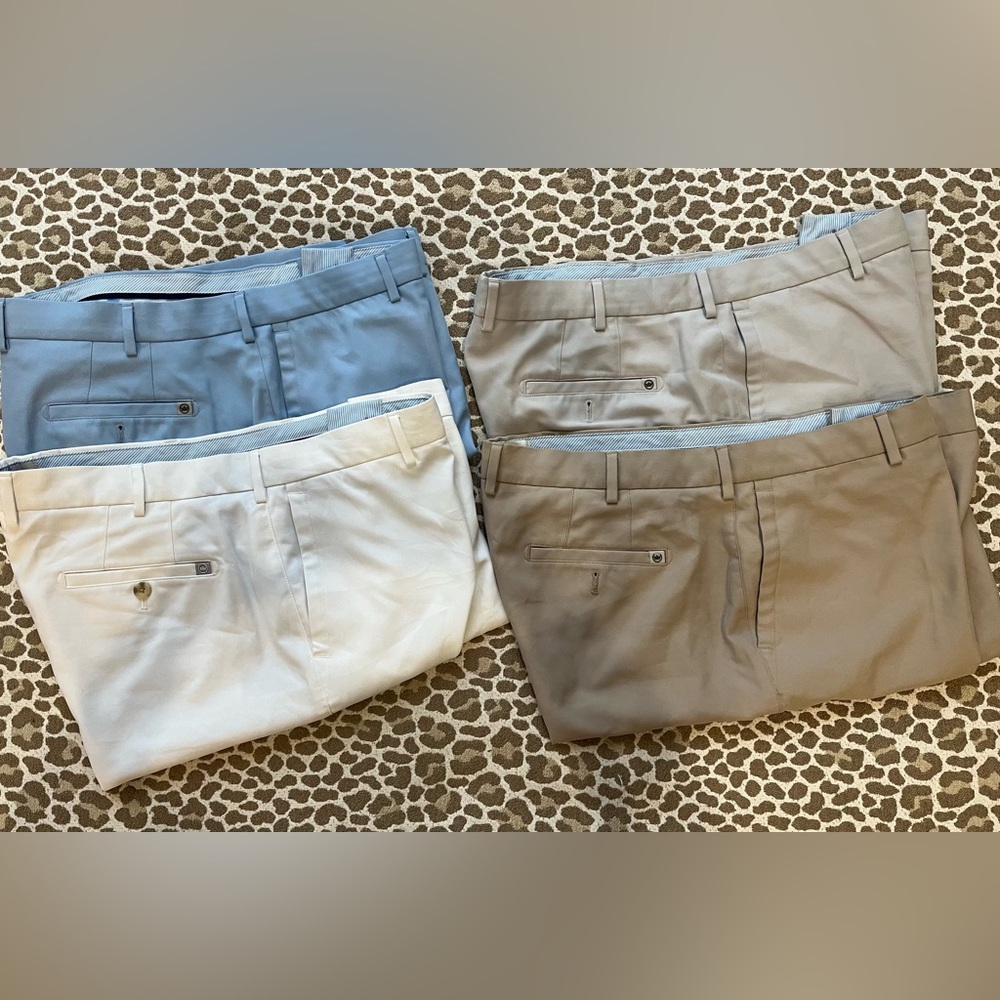 Peter Millar 4 pair shorts sz 40 2 khaki, 1 white, 1 Lt blue EUC